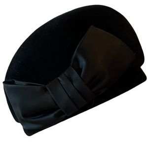 Sheraton Hat, women, black, elegant side silk bow